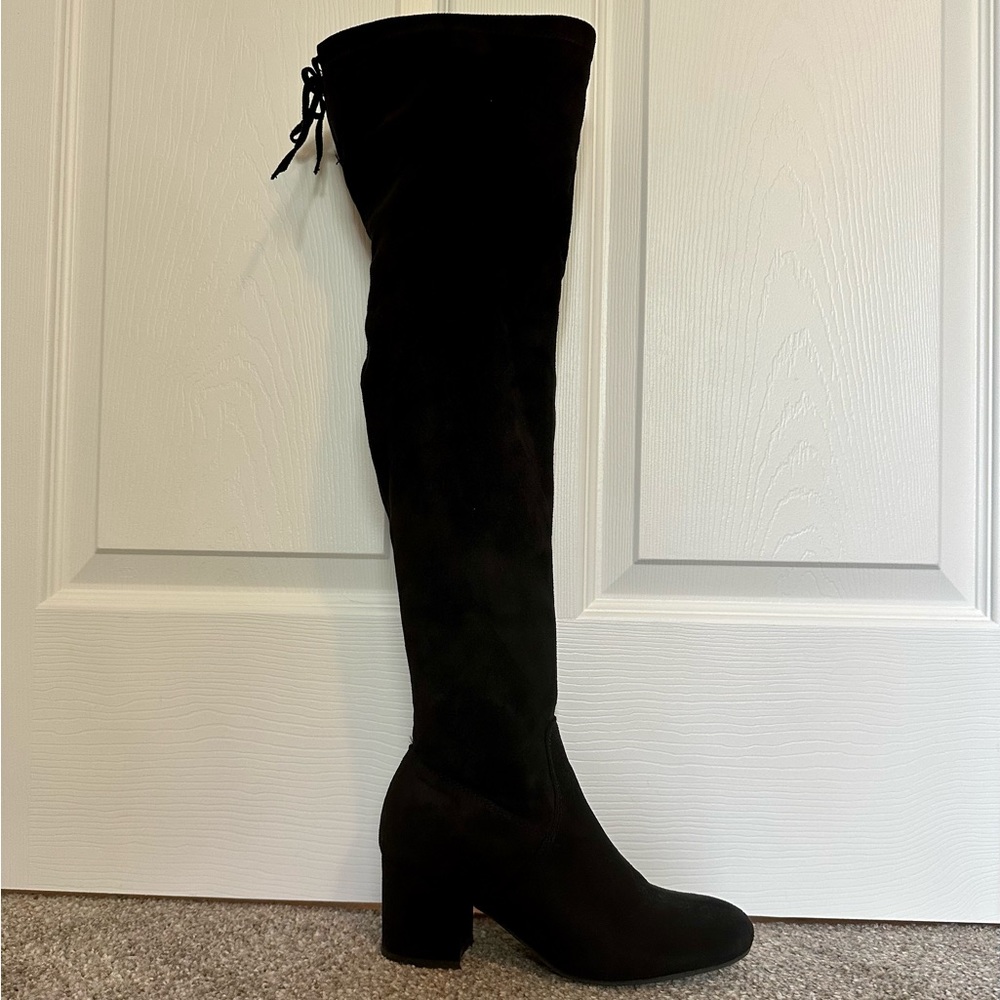 Top Moda brand over the knee black heeled boots. Size 7.5